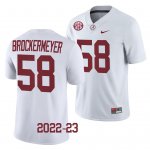 Men's Alabama Crimson Tide #58 James Brockermeyer White 2022-23 NCAA College Football Jersey 2403EPSA6